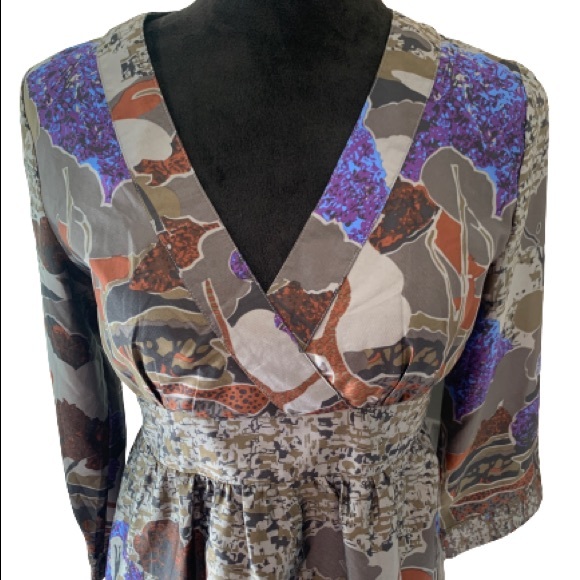 MIUSE Japanese Style Shift A-line Dress Size Medium Waist Tie - Picture 2 of 9